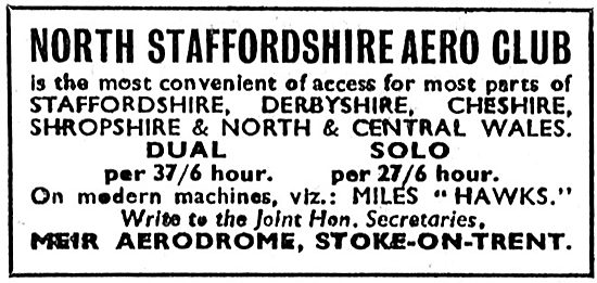 North Staffordshire Aero Club - Meir Aerodrome                   