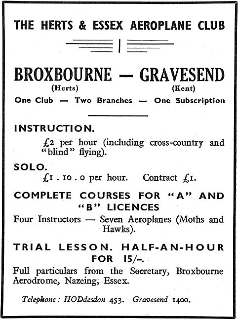 The Herts & Essex Aeroplane Club - Broxbourne & Gravesend        