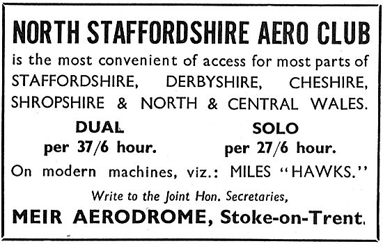 North Staffordshire Aero Club - Meir Aerodrome                   