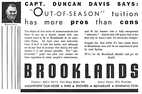 Brooklands Flying Club - Capt Duncan Davis Says...               