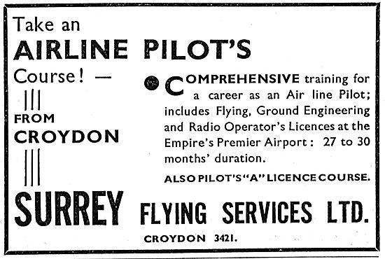 Surrey Flying Services. Croydon. Airline Pilots Courses          