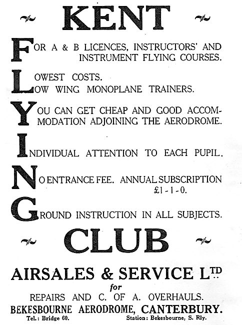 Airsales & Sevice - Bekesbourne Aerodrome, Canterbury            