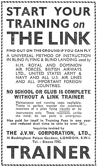LInk Training With The J.V.W.Corporation 1939                    