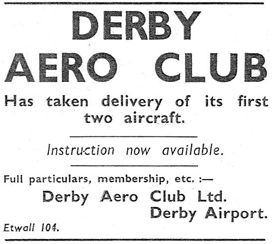 Derby Aero Club. Derby Airport 1939                              