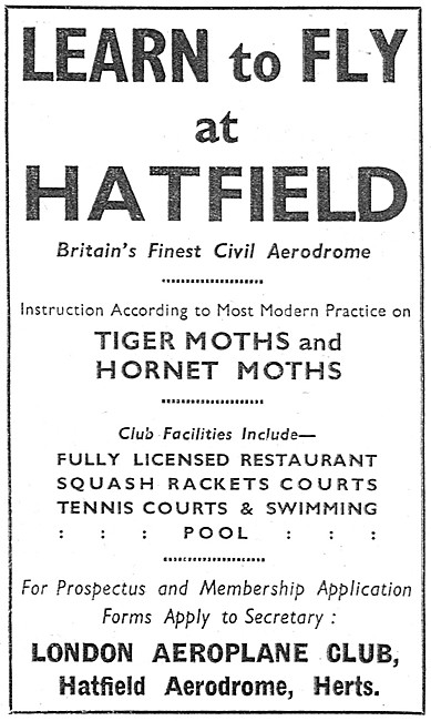 London Aeroplane Club. Hatfield.                                 
