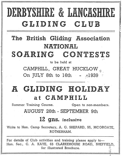 Derbyshire & Lancashire Gliding Club. Camphill Gliding           