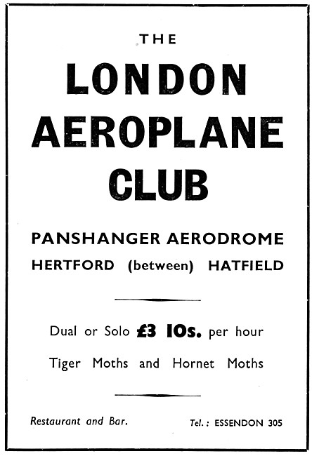 The London Aeroplane Club  Panshanger 1945                       