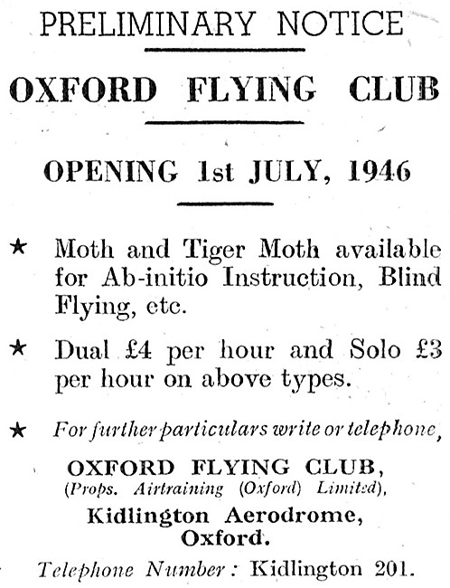 Oxford Flying Club Kidlington 1946                               