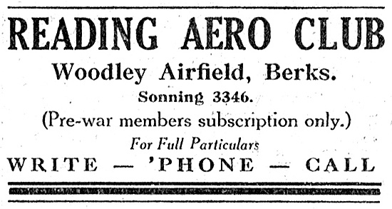 Reading Aero Club Woodley 1947                                   