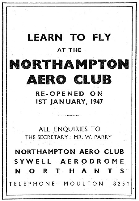Northampton Aero Club Sywell 1947                                
