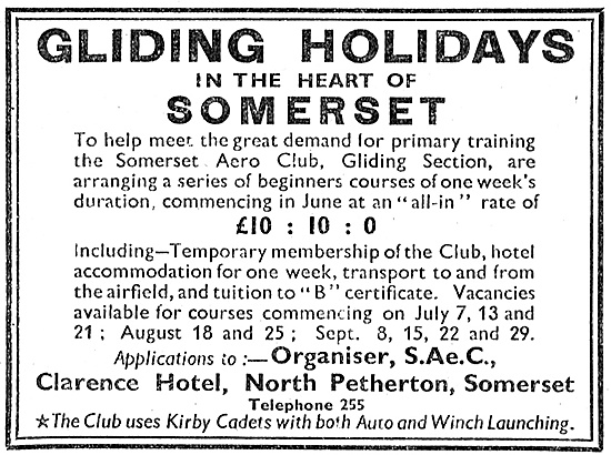 Somerset Aero Club Gliding Section 1947                          