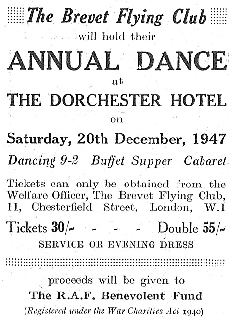 The Brevet Flying Club Annual Dance 1947                         