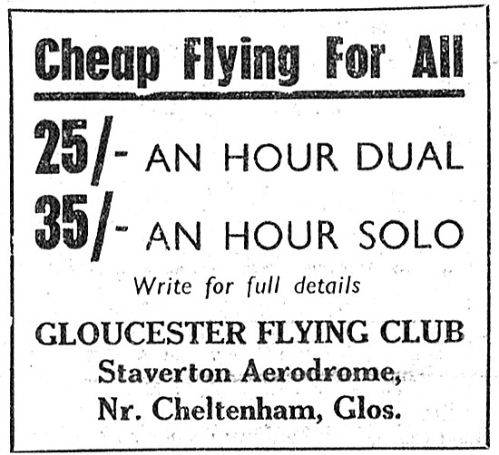 Gloucester Flying Club Staverton Aerodrome 1948                  