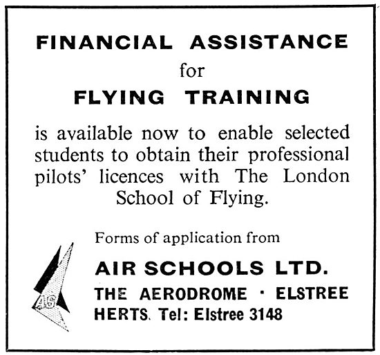 Air Schools Ltd - Elstree Aerodrome. London School Of Flying     