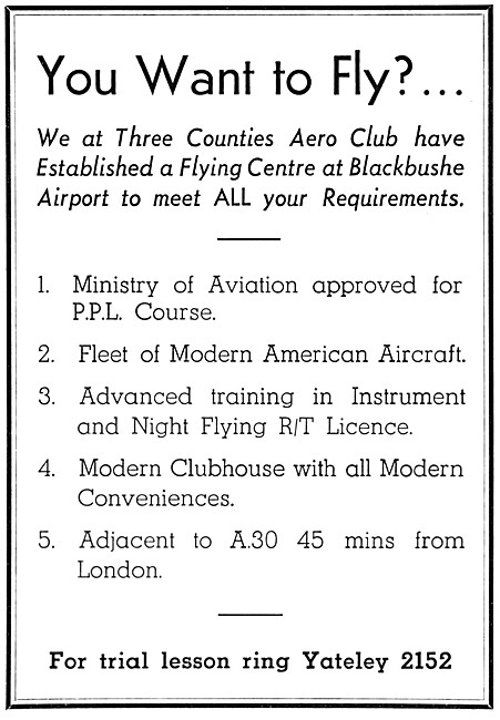 Three Counties Aero Club. Blackbushe 1966                        