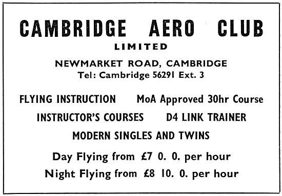 Cambridge Aero Club 1966                                         