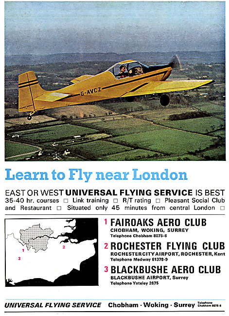 Universal Flying Service Fairoaks Rochester Blackbushe           
