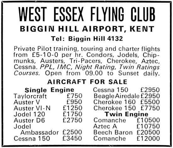 West Essex Flying Club Biggin Hill                               