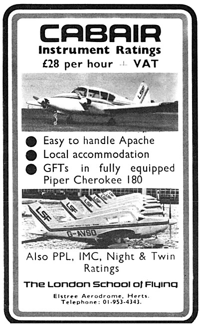Cabair - The London School Of Flying 1974                        