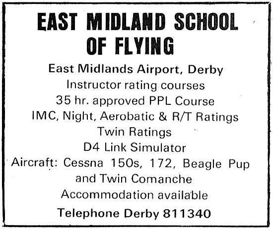 East Midlands School Of Flying - East Midlands Airport 1979      