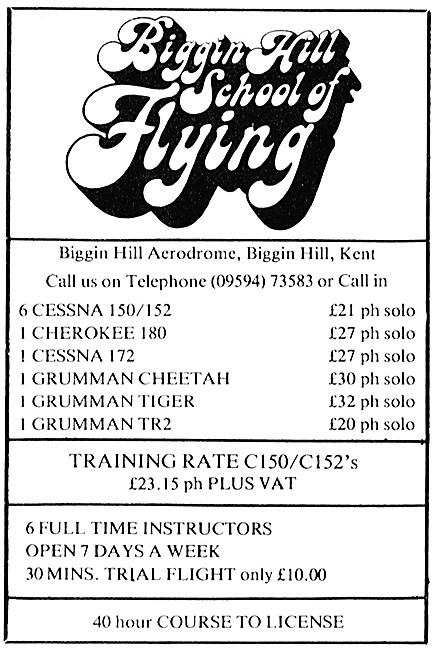 Biggin Hill School Of Flying 1979                                
