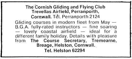 The Cornish Gliding & Flying Club. Trevellas Airfield Perranporth