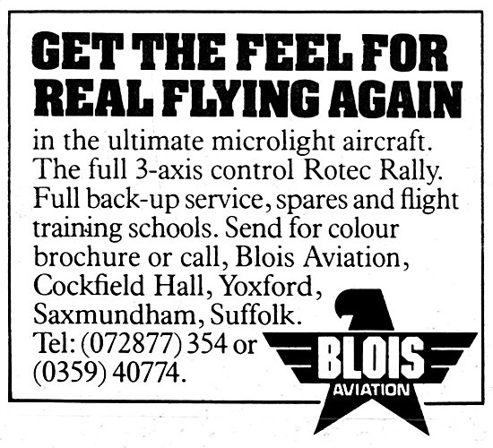 Blois Aviation Microlight Training Yoxford Suffolk               