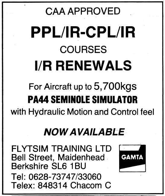 Flytsim Training Berkshire 1981                                  