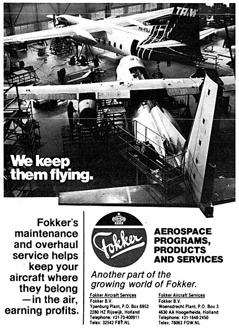 Fokker Maintenance & Overhaul Service                            