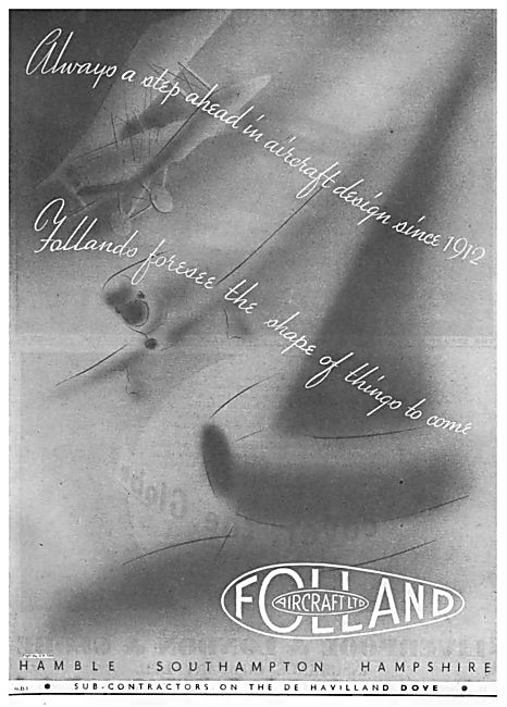 Folland Aircraft. Sub-Contractors On the De Havilland Dove       