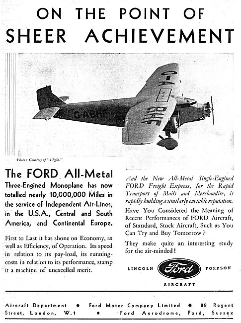 Ford Trimotor Monoplane ; G-ABHF                                 