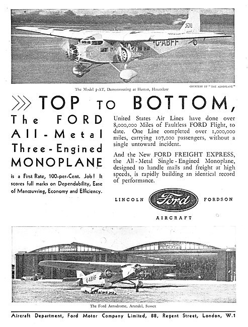 Ford Trimotor Monoplane                                          