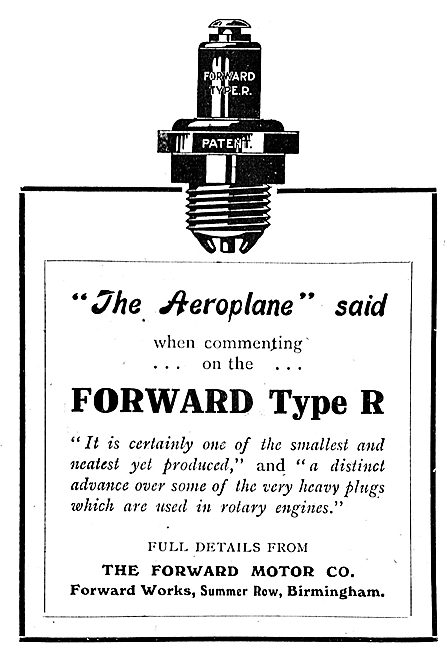 Forward Motor Co Type R Aeroplane Engine Spark Plugs             