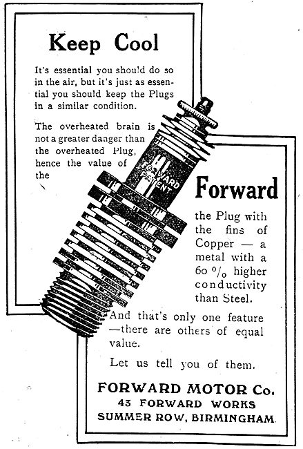 Forward Motor Co Aero Spark Plugs Will Keep Cool In The Air      