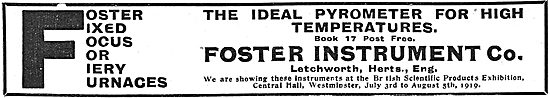 Foster Instrument Company.  Industrial Pyrometer 1919            