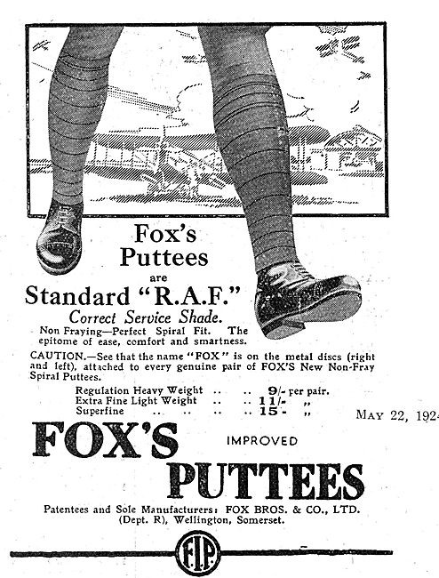 Foxs Puttees For RAF Officers                                    