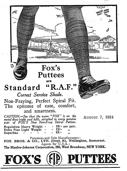 Foxs Puttees For RAF Officers                                    