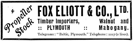 Fox Elliott & Co Ltd. Plymouth. Timber Importers                 