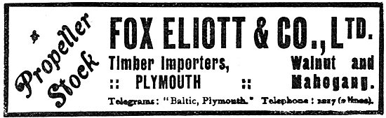 Fox Elliott & Co Ltd. Plymouth. Propellers Stock Timber Importers