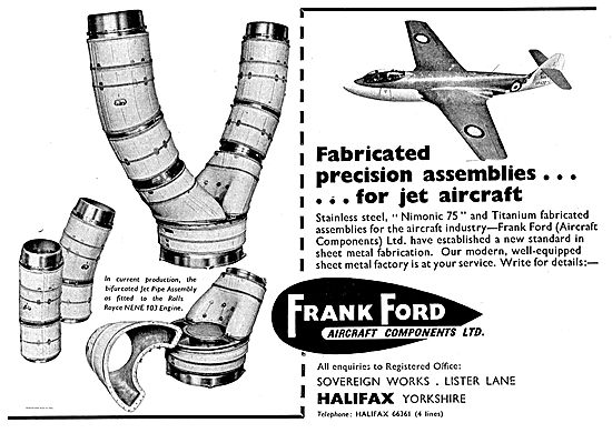 Frank Ford Aircraft Components Ltd Precision Assemblies For Jets 