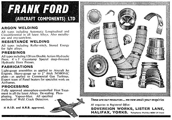 Frank Ford Aircraft Components. Welding, Pressings & Fabrications