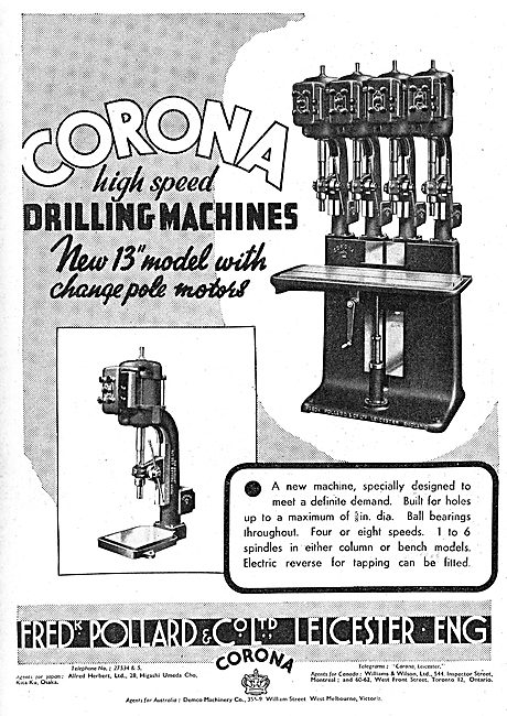 Frederick Pollard Corona Machine Tools 1939                      