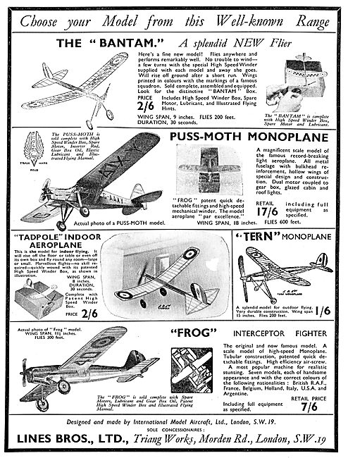 Lines Brothers For The Frog Tri-Ang Model Aeroplane              