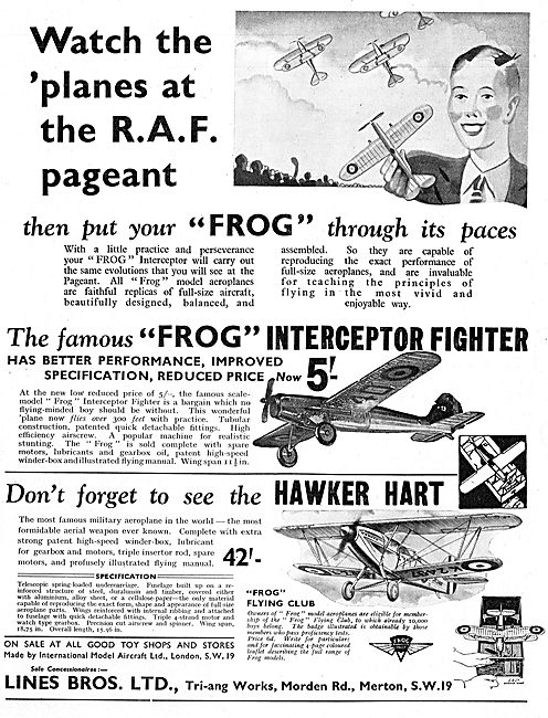 Frog RAF Pageant : Frog Interceptor ; Frog Hawker Hart           