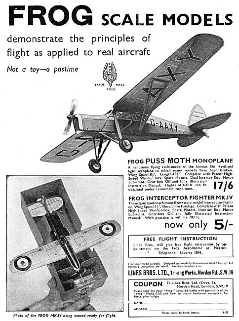 FROG Scale Aircraft Models - FROG Puss Moth & Interceptor        