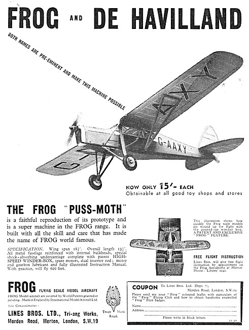 Frog Puss Moth Model Aircraft                                    