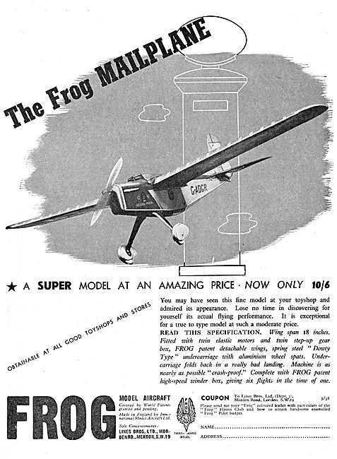 Frog Model Aircraft - The Frog Mailplane                         