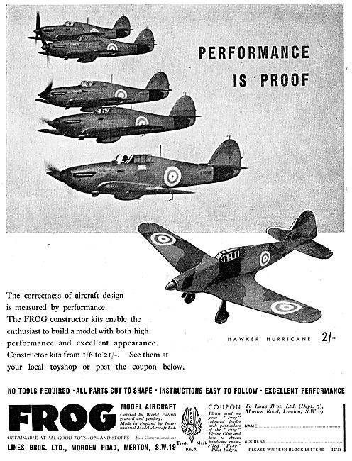 Frog Model Aircraft - Hawker Hurricane                           