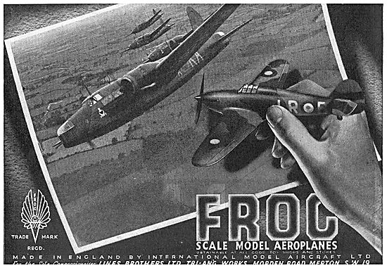 Frog Model Aircraft - Hawker Hurricane : Tri-Ang Works.          