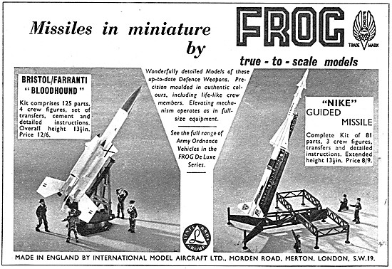 Frog Model Missiles - FROG Bloodhound - FROG NIKE                
